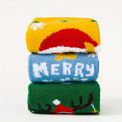 Kids Christmas Socks for Autumn/Winter Santa Claus Baby Cartoon Socks