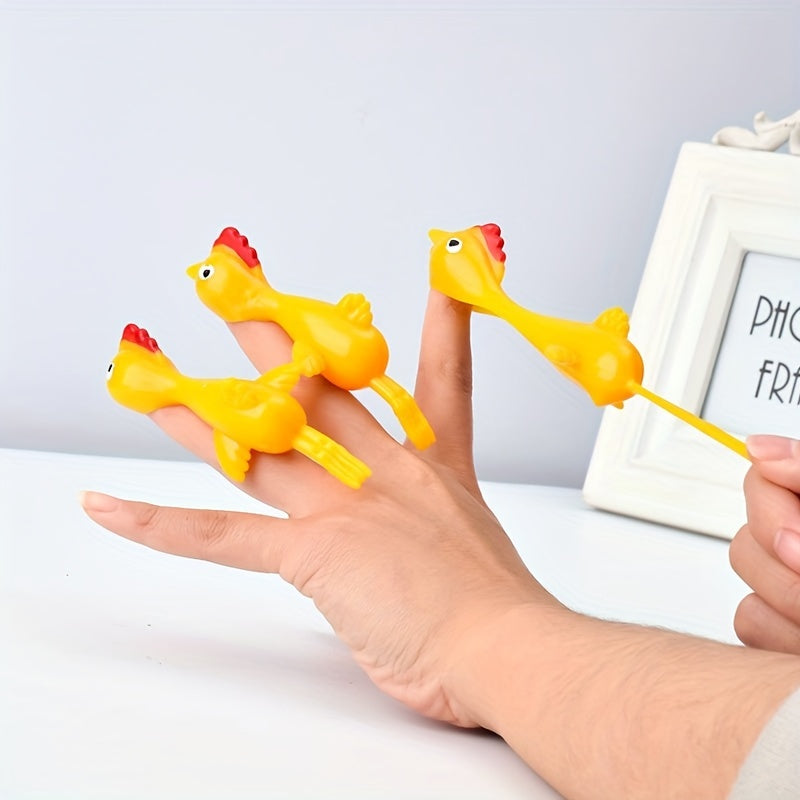 Rubber Chicken Finger Slingshot Toy for Kids & Adults No Batteries Needed