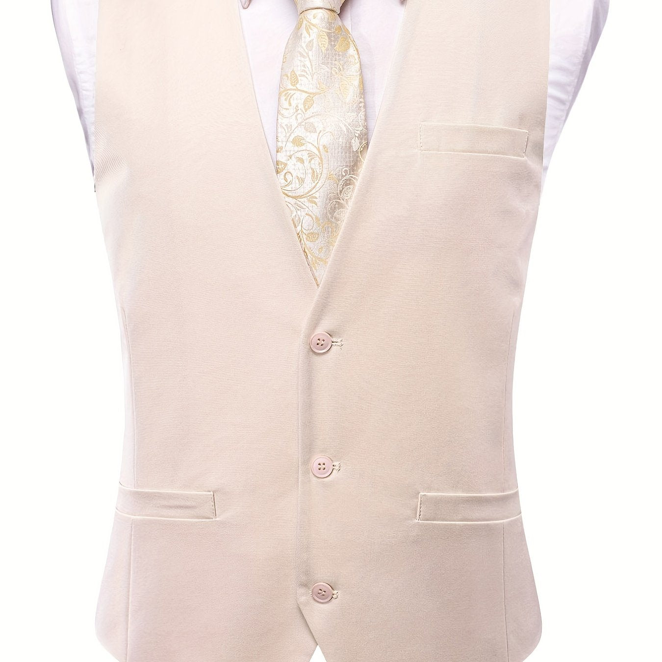 Men's Slim Fit Solid Suit Vest - Business Formal Vest