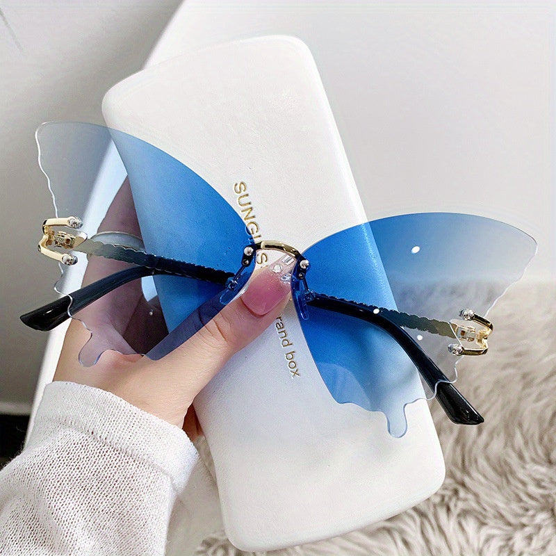 Y2K Butterfly Sunglasses Gradient UV400 Sun Shades
