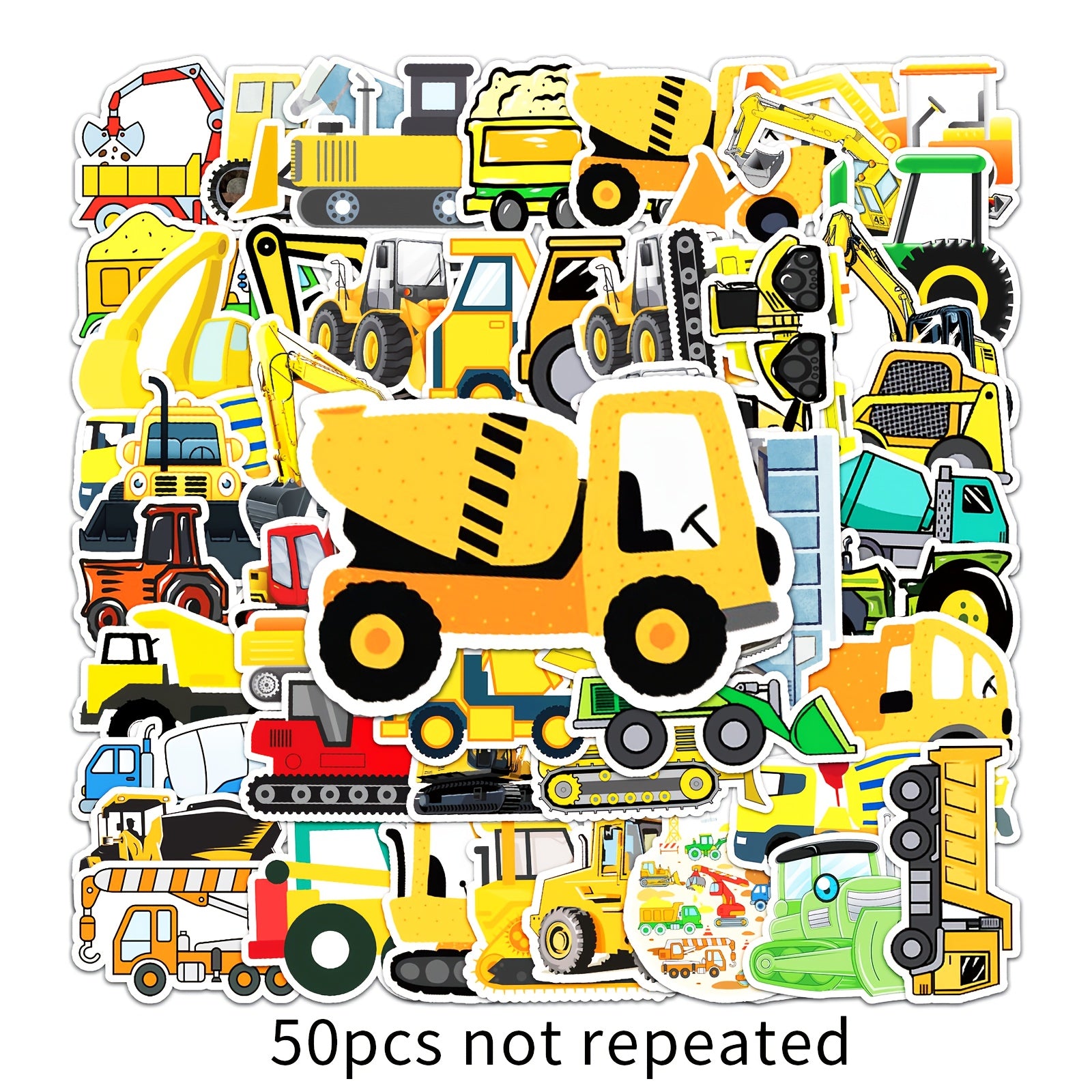 50pcs Truck Sticker Engineering Vehicle Stickers Waterproof Decorative Stickers