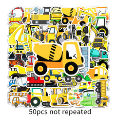 50pcs Truck Sticker Engineering Vehicle Stickers Waterproof Decorative Stickers
