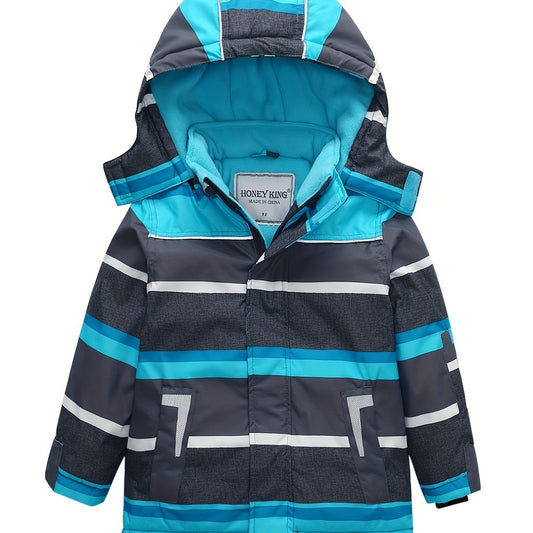 Boys Striped Ski Jacket Winter Snowboarding Coat