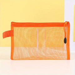 Mini Mesh Zipper Cosmetic Bags Portable File Bag Traveling Small Makeup Pouch