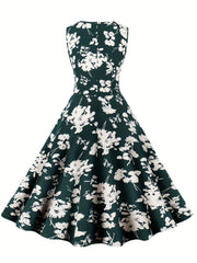 Floral Print Tank Dress Sleeveless A Line Summer Dress