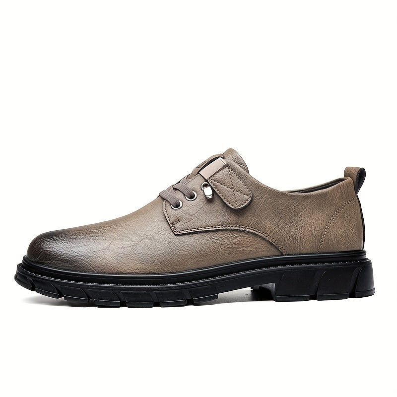 Men's Hook and Loop Derby Shoes Formal Business Lace-up Dress Shoes