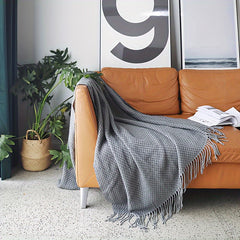 Classic Knitted Throw Blanket Shawl for Outdoor Travel