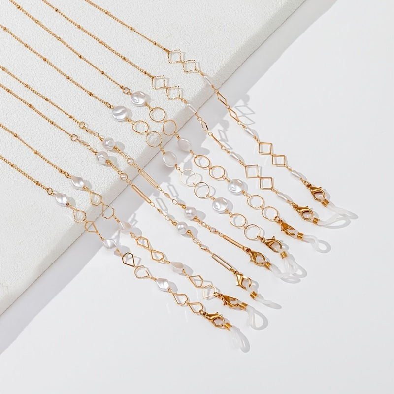Faux Pearl Glasses Chain Mask Chain Metal Lanyard