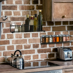 2pcs Hanging Spice Jar Storage Rack No Drilling Single Layer Seasoning
