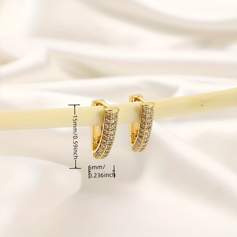 Copper Micro Inlaid Zircon Earrings for Banquet Party