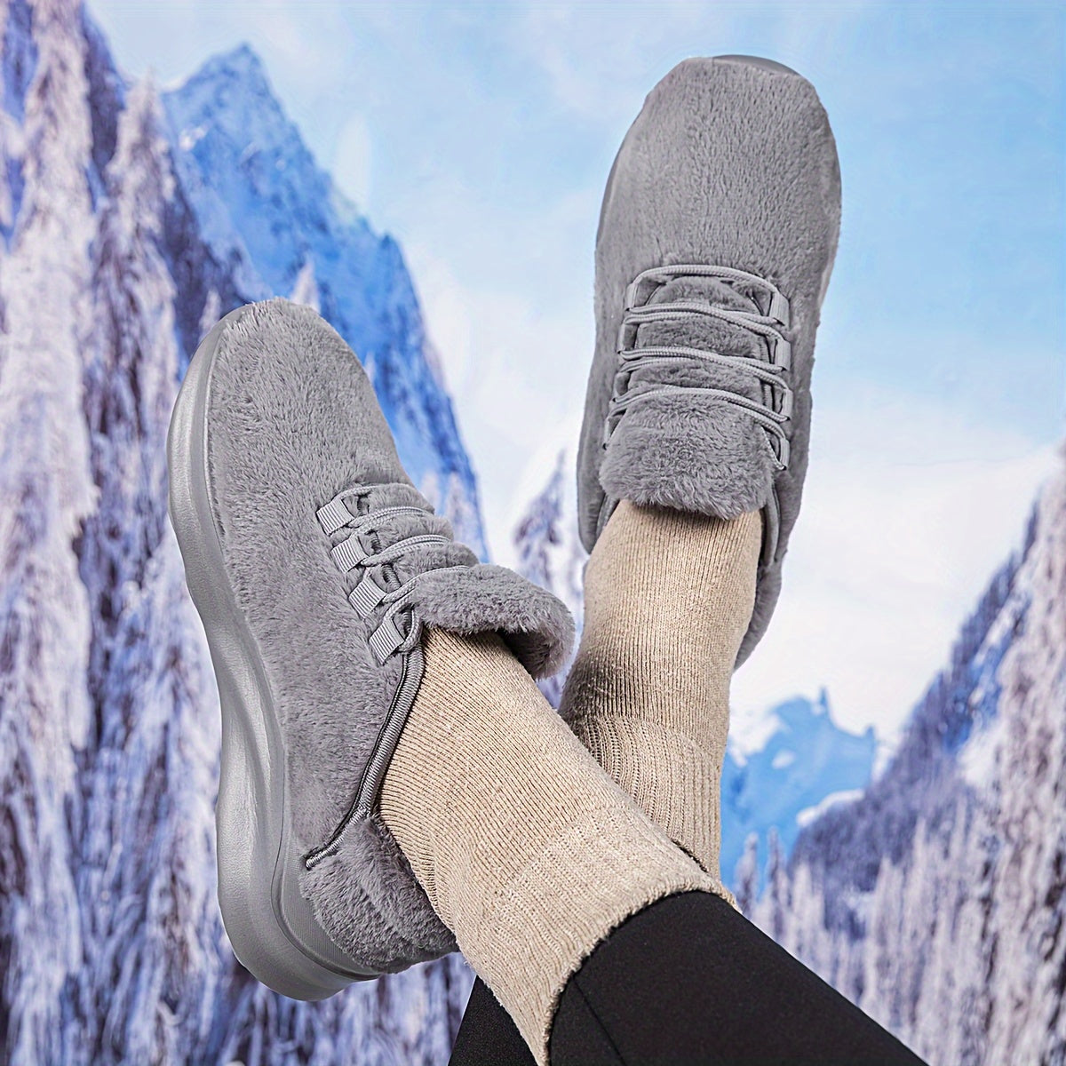 Plush Lined Fuzzy Soft Comfortable Running Shoes