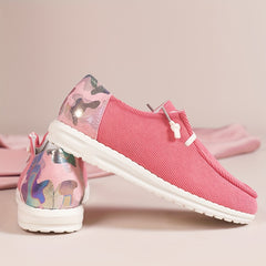 Women's Corduroy Slip On Soft Shoes Lace Up Outdoor Comfy Shoes