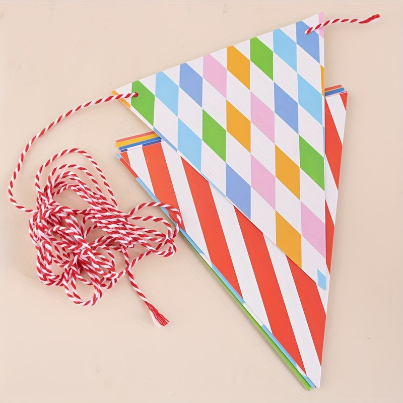 Party Decoration Pull Flag Triangle Flag Paper Pennant Bunting
