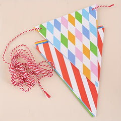 Party Decoration Pull Flag Triangle Flag Paper Pennant Bunting