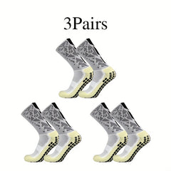 Geometric Pattern Soccer Socks Breathable Non-slip Mid-calf