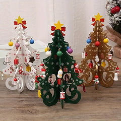 Funny Wooden Christmas Tree Decor with Small Pendants - Home and Office Decor