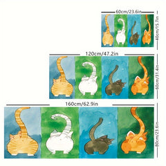 Cartoon Cats Print Rug Washable Bedside Mat Anti-skid Foot Pad Home Decor