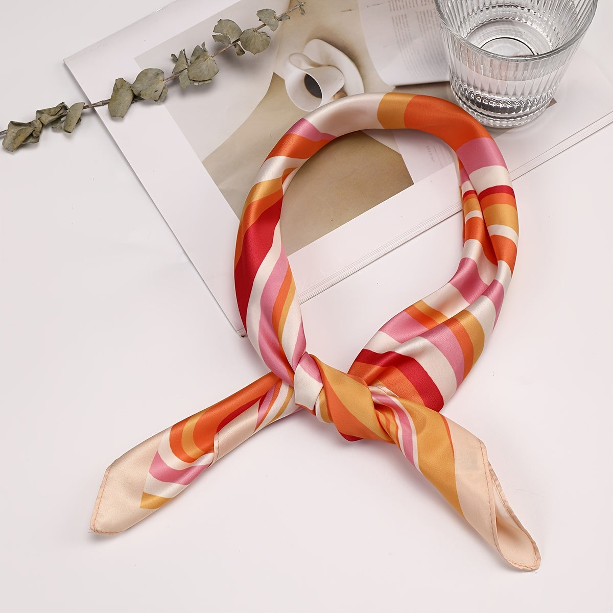 Women's Satin Square Scarf Large Neckerchief Accessory