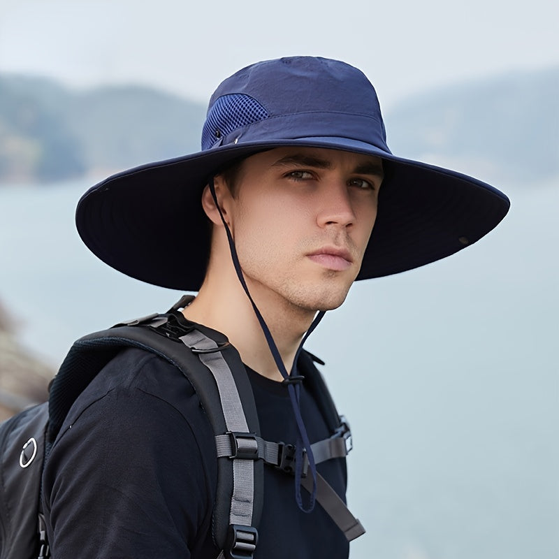 Men's Big Brim Sun Hat for Outdoor Mountaineering and Cycling