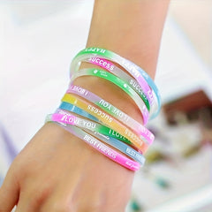 10 Pcs Silicone Bracelet Candy Sports Wristbands