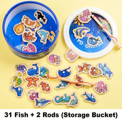 VPHWG Magnetic Wooden Fishing Game Educational Toy