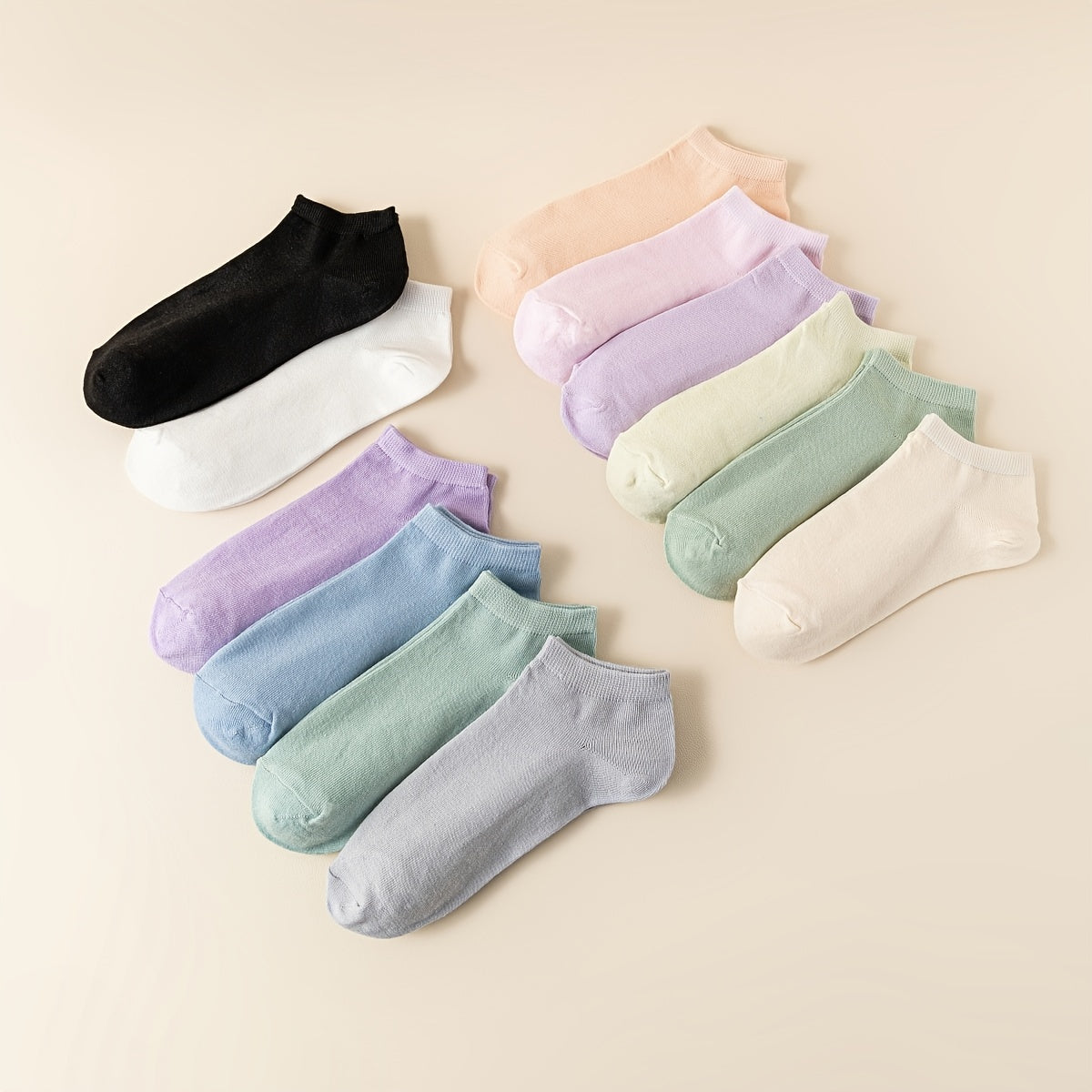 12 Pairs Low Cut Ankle Socks Soft & Lightweight Women's Stockings