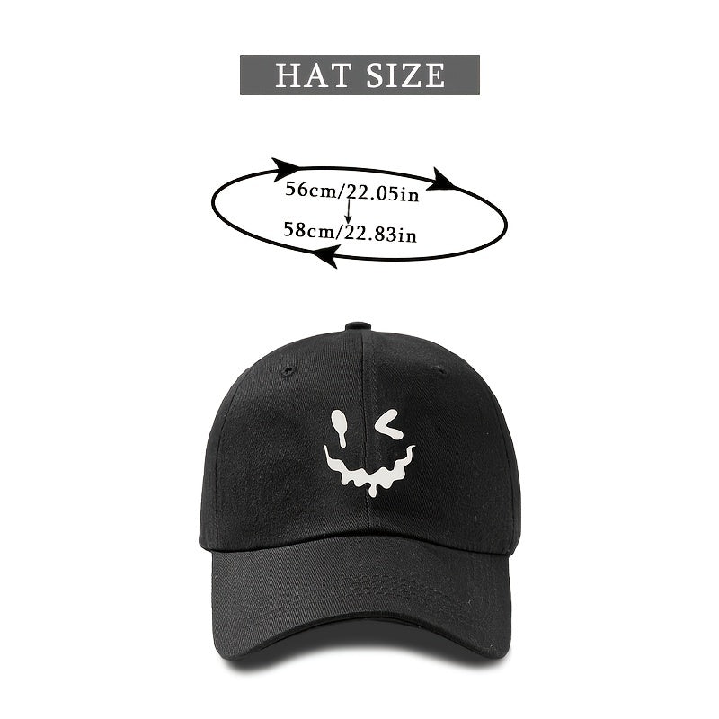 Melting Face Baseball Cap Casual Adjustable Sports Hat Womens Mens Unisex