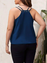 Casual Cami Top Womens Plus Solid Split Strap Summer Top
