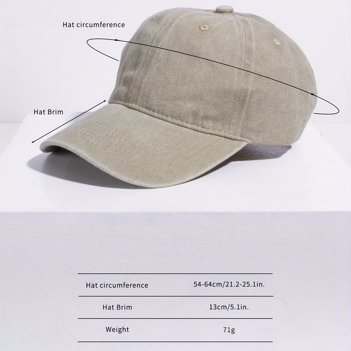 Solid Washed Baseball Cap for Outdoor Sports
