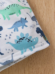 Boys Dinosaur Print Casual Outfit T-shirt & Shorts Set