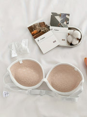 Strapless Non-Slip Push-Up Bra Solid Bandeau Comfy Breathable Women's Lingerie