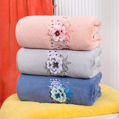 Soft Coral Fleece Bath Towel Quick Dry Absorbent Skin Friendly 55x27in