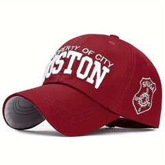 Meromibe Boston Letter Embroidered Baseball Cap Sun Hat for Outdoor Sports