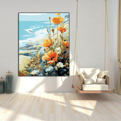 DIY Blooming Flowers at Seaside Acrylic Paint by Numbers Kit - Beginner Friendly