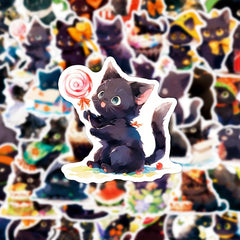 50pcs Cat Series Graffiti Stickers Waterproof DIY Stick
