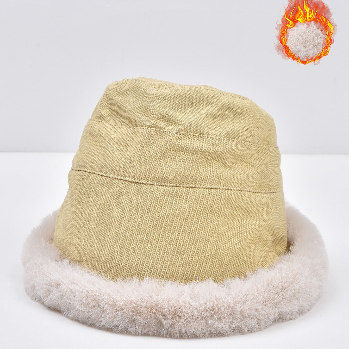 Women's Fleece Bucket Hat Thickened Fleece Hat Double layer Coldproof Warm Fishe
