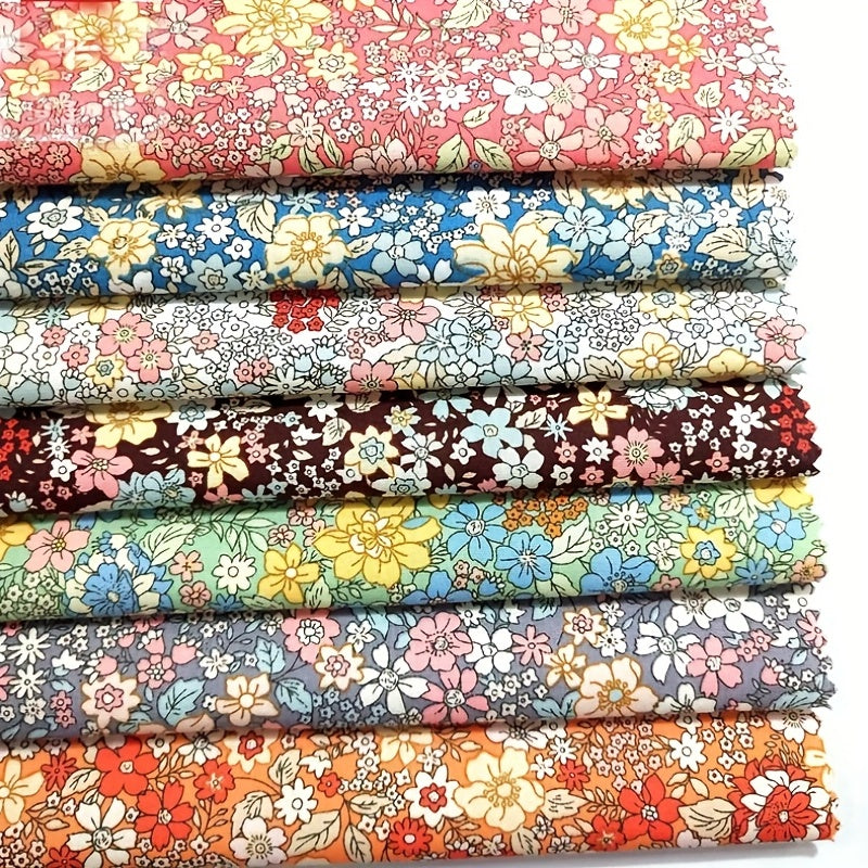 7pcs Floral Fabric Assorted PreCut Fat Quarter DIY Sewing Patchwork