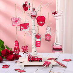 12pcs Heart Gnome Hanging Ornaments Romantic Decoration DIY Garland For Party