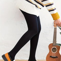 Plush Lined Tights Opaque High Waist Thermal Elastic Leggings