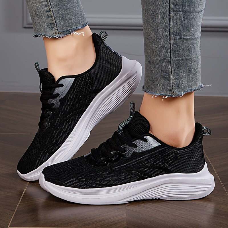Women's Lace Up Sporty Running Shoes Breathable Mesh Sneakers