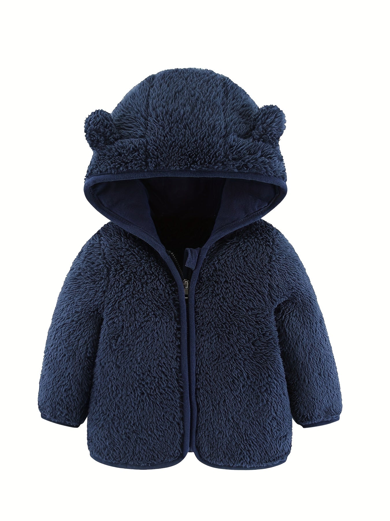 Bear Ear Hoodie Toddler Fleece Jacket Zip Up Teddy Coat