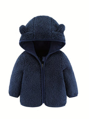 Bear Ear Hoodie Toddler Fleece Jacket Zip Up Teddy Coat