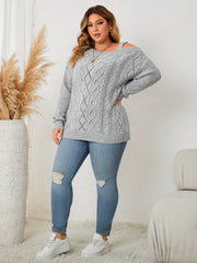 Casual Sweater Women's One Shoulder Long Sleeve Knitted Jumper