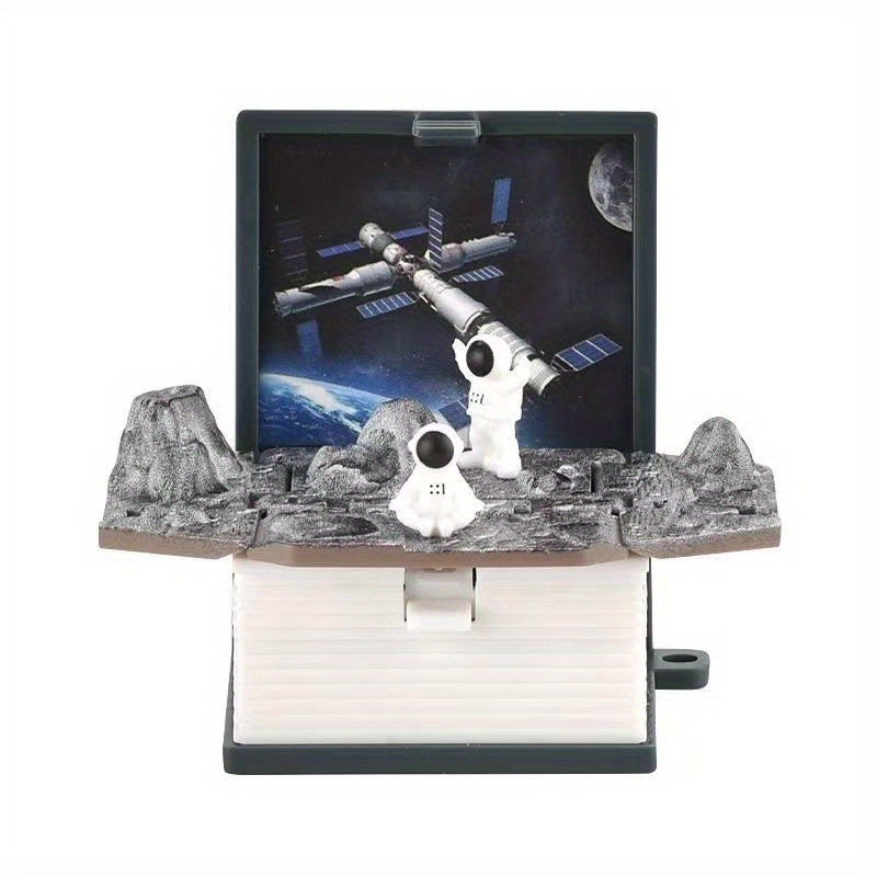 3D Dino Fold Book Keychain Puzzle Toy for Astronaut Fans