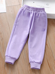 Girls Bunny Embroidered Jogger Pants for Spring Fall