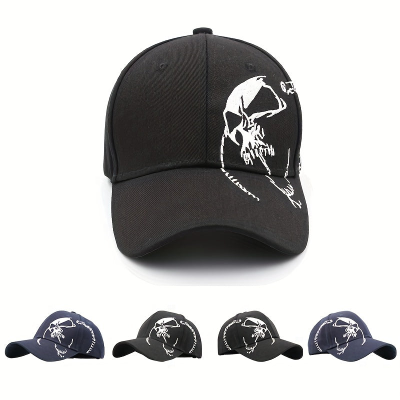 Hip Hop Skull Print Baseball Cap Unisex Sun Hat Adjustable Golf Dad Hat