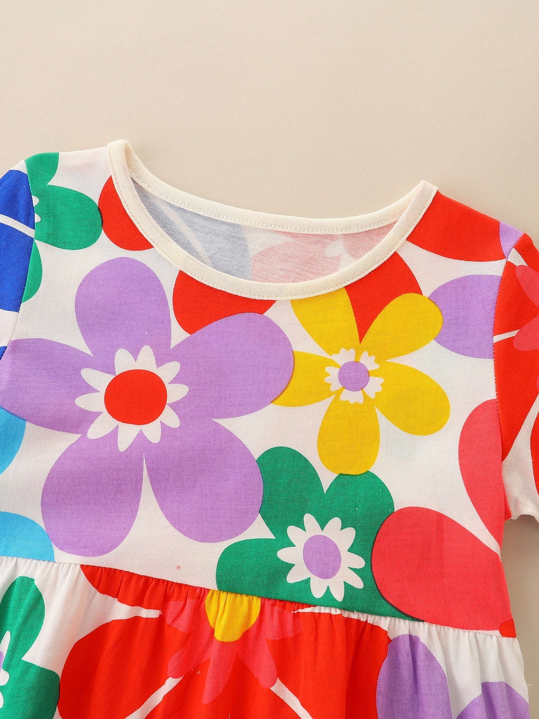 Toddler Girls Floral Print Cotton Dress