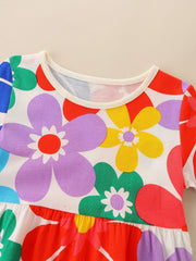 Toddler Girls Floral Print Cotton Dress