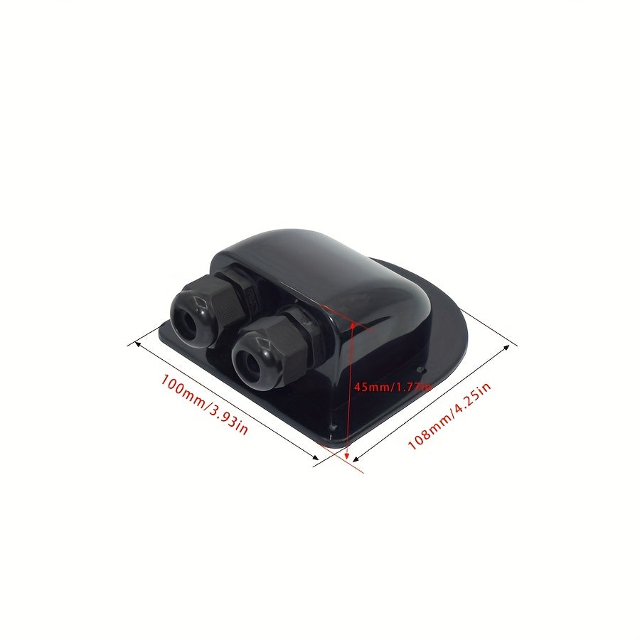 Waterproof Junction Box for RV Roof Solar Panel Wiring Double Hole