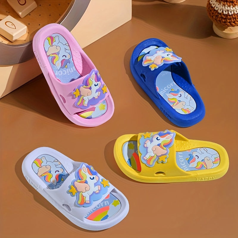Cartoon Lightweight Slippers for Toddlers, Boys, Girls - Open Toe Home Shoes